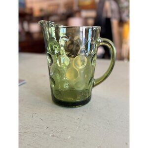 Vintage Hazel Atlas Eldorado Green Pitcher Coin Dot Raindrop Pattern